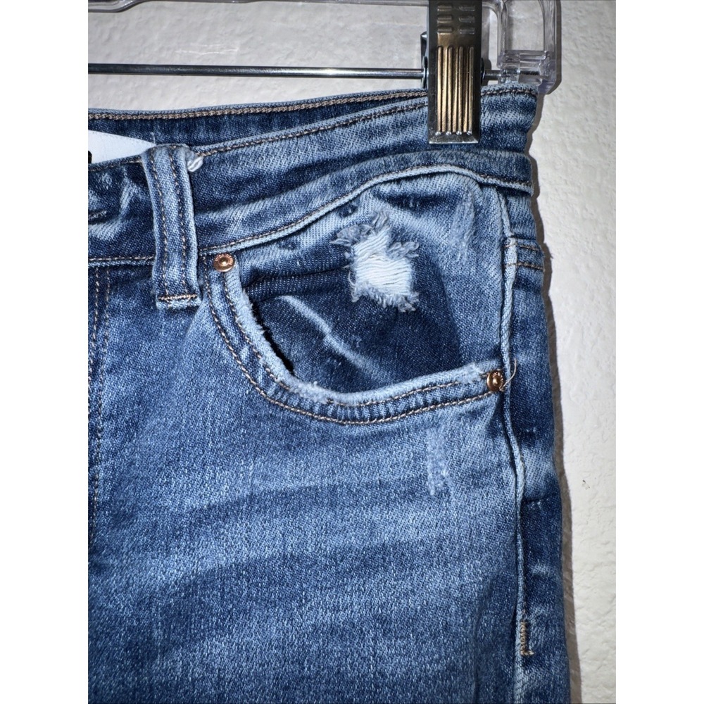 😎 Mica Los Angeles Women's Jeans Size 26 Distressed Mid Rise Crop Cute Denim - Picture 5 of 16